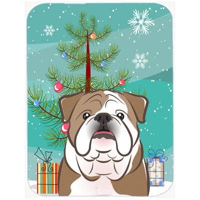 Planche à découper en verre et en verre bouledogue caroline Under the Christmas Tree