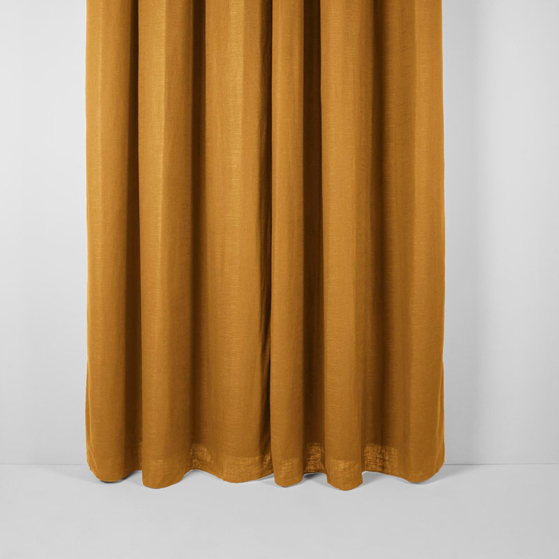 Bellavista Room Darkening Curtain Single Panel, Width 200 x Drop 280cm, Yellow
