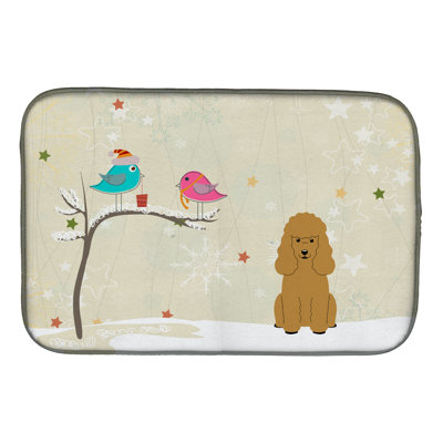 Tapis de noël entre amis caniche