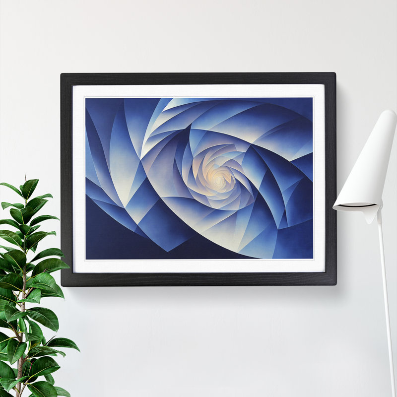 Lively Abstract Fractals - Single Picture Frame Print, Black, 46cm H x 64cm W x 2cm D