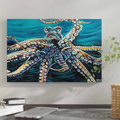 «Wild Octopus II» par Carolee Vitaletti - reproduction sur toile tendue sur châssis