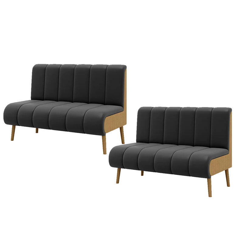 Banc rembourré en similicuir Marlese, Gris foncé
