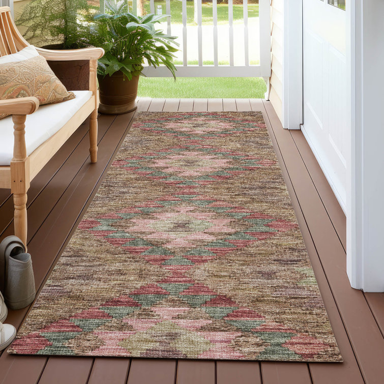 Machine Washable Indoor/Outdoor Claudian ACN1226 Brown Rug