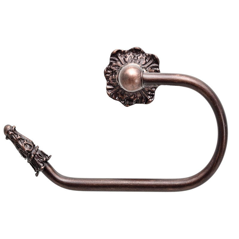 Acanthus swing tissue smooth ring left Renaissance style in Antique Brass, Oil Rubbed Bronze