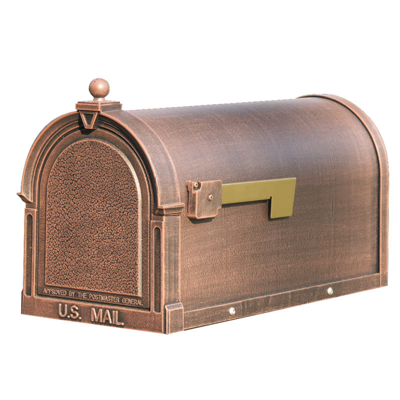 Boîte aux lettres à fixation sur piquet Berkshire, Cuivre, H 11,5 po x l 9 po x P 19,75 po