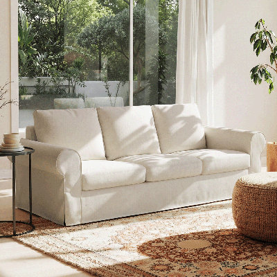 Canapé confortable de 89 po à 3 places pour le salon, canapé moelleux avec housse lavable, coussins de soutien et structure robuste
