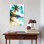 «Tropical Beach», aquarelle sereine, palmier abstrait, art mural côtier