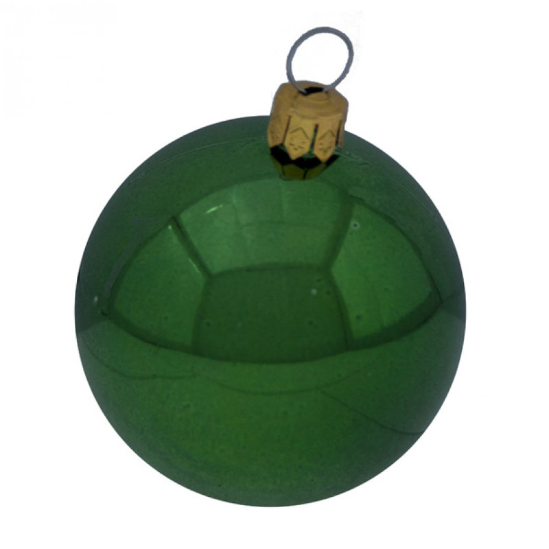 10cm Bauble, Green Shiny