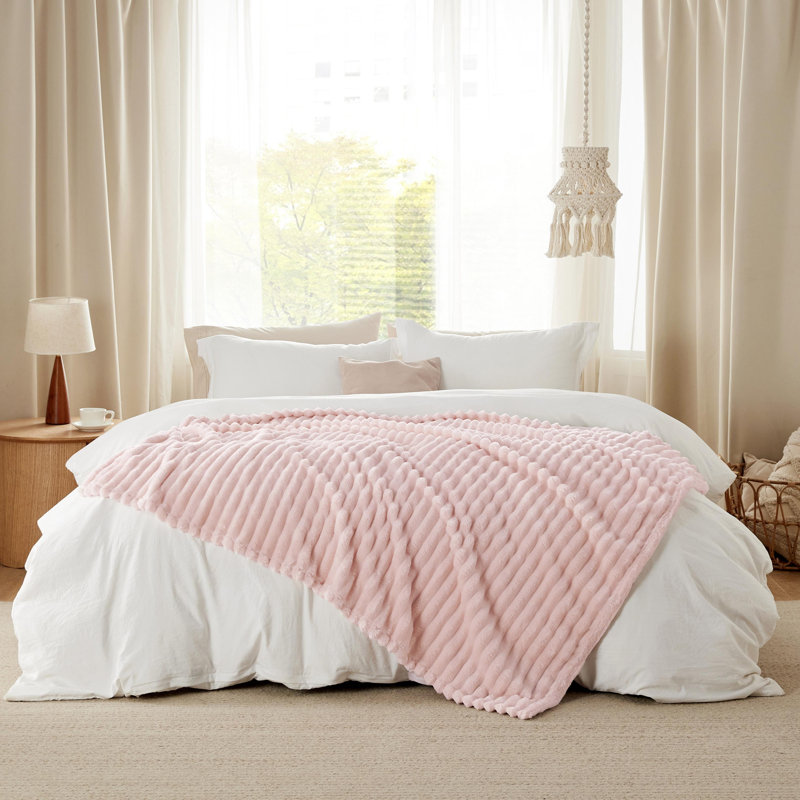 Couverture en flanelle de lits pour lit simple / simple TG pour filles, couverture douce et confortable de 300 g / m² pour dortoir et décoration intérieure, lin beige, cadeau toutes saisons