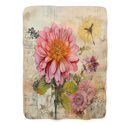 Faded Beauty - 1 Piece Premium Sherpa Blanket 0028