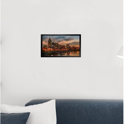 Nashville Tennessee Skyline Cumberland River Photo Black Wood Framed Art Poster 20X14 -  Latitude RunÂ®, E29AE13E7E9C4C3EAF327C7E590B53CE