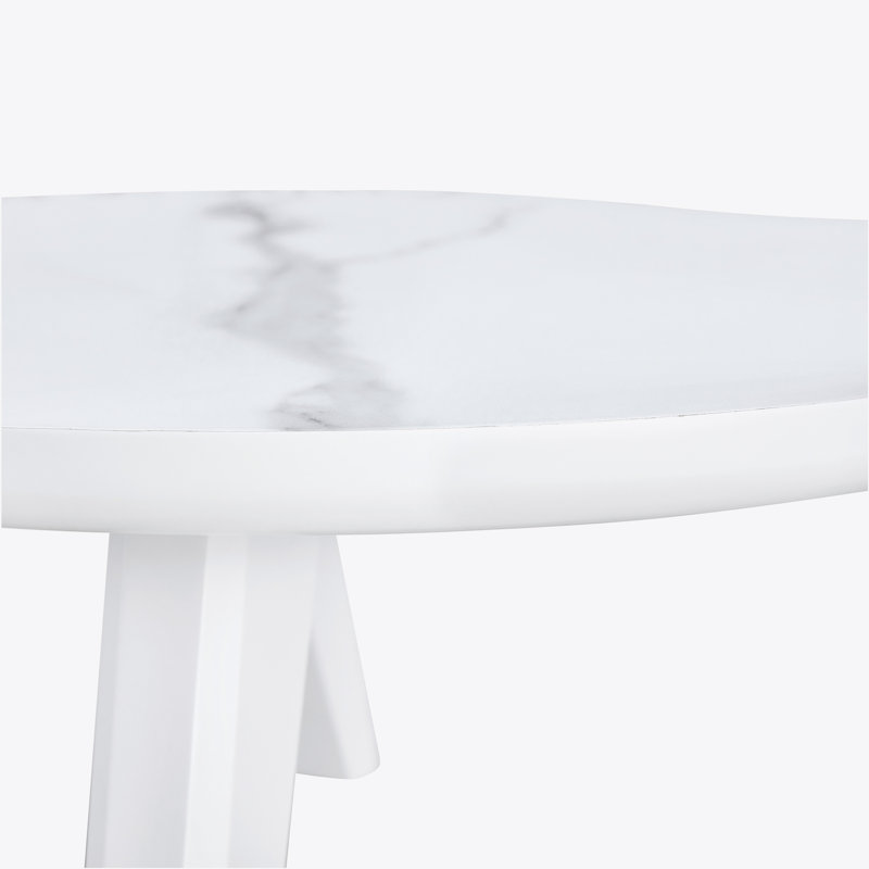 Table basse moderne et minimaliste, H 14 po x L 47,2 po x l 34,2 po, Blanc