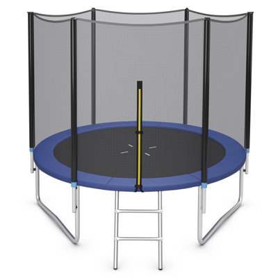 Gymax Round Backyard Trampoline with Safety Enclosure
