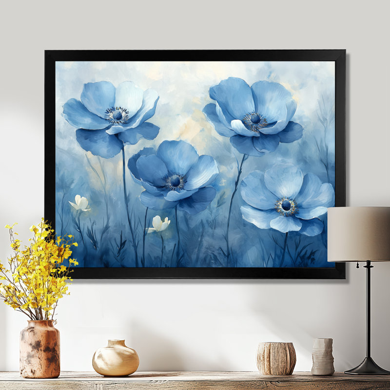Ikesha A Petal Ballet In Delicate Poppies - coquelicots, art mural, Reproduction encadrée d'une seule photo