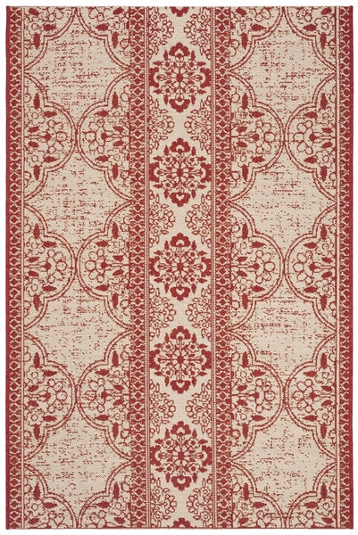 Goodrich Red/Cream Indoor/Outdoor Rug, Rectangle 122 x 183 cm