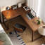 Bureau en bois d'hévéa durable en L-130174430-130174431