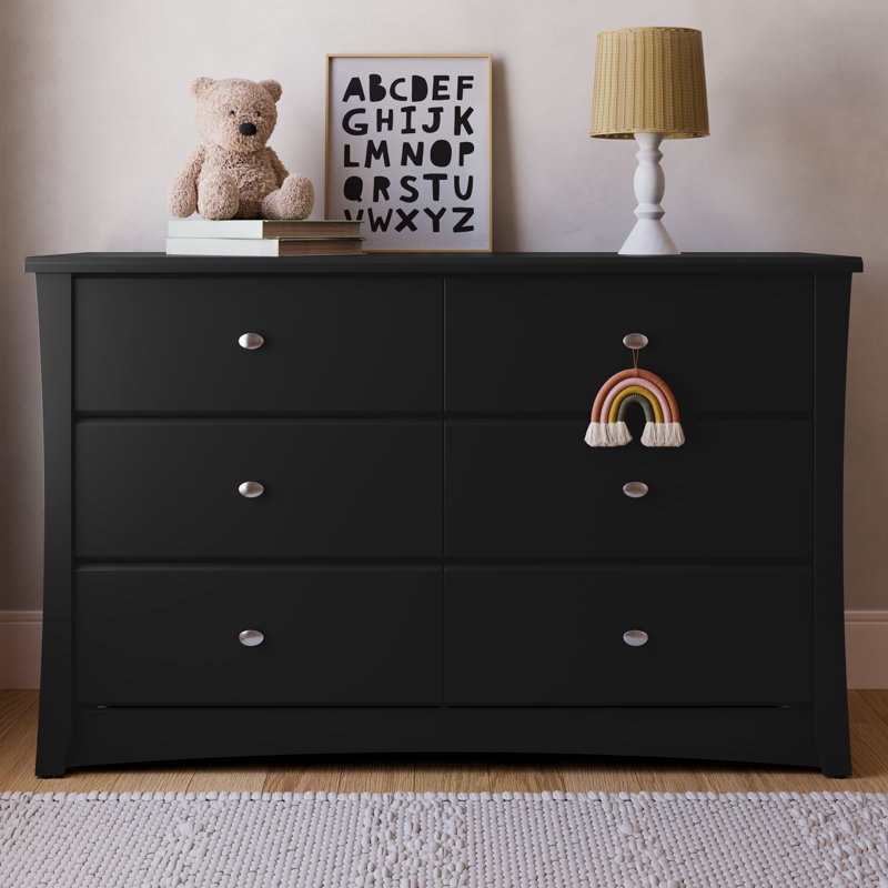 Commode double 6 tiroirs Crescent, Noir