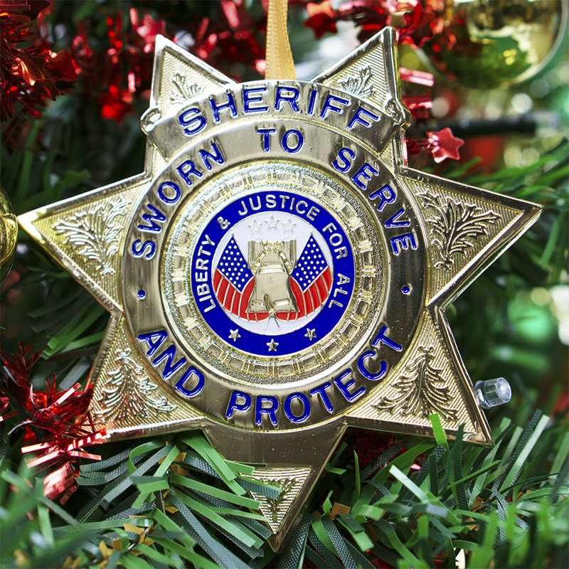 Figurine suspendue de décoration de noël sheriff heros series