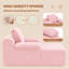 Canapé pour enfants en rose avec accoudoirs et couverture convertible-699283685