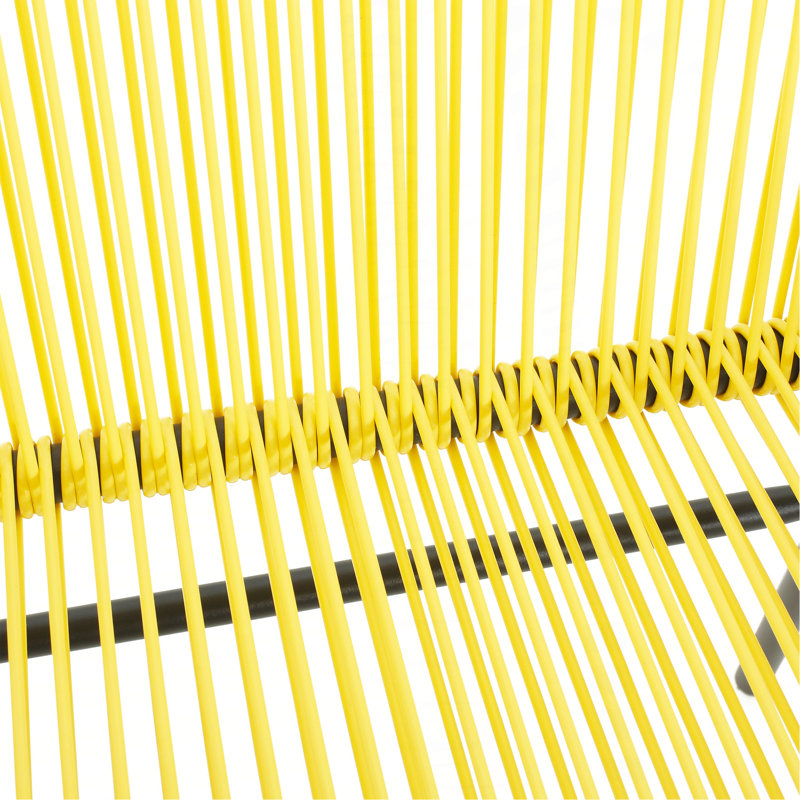 Oudoor Wicker Chair, Yellow, Set Of 2, Yellow