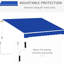 Auvent de patio rétractable 8 pi x 7 pi, bleu - Pare-soleil manuel pour terrasse réglable pour bloquer et chauffer 8 pi x 7 pi pour une meilleure efficacité énergétique