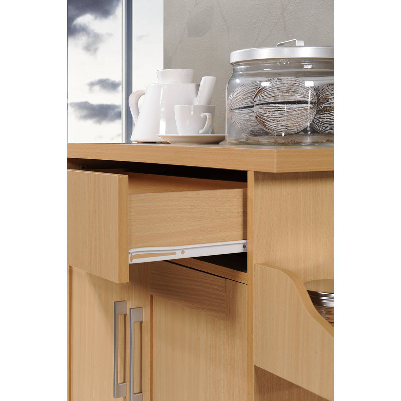 Poneto Wood Kitchen Cart, Beech, Beech