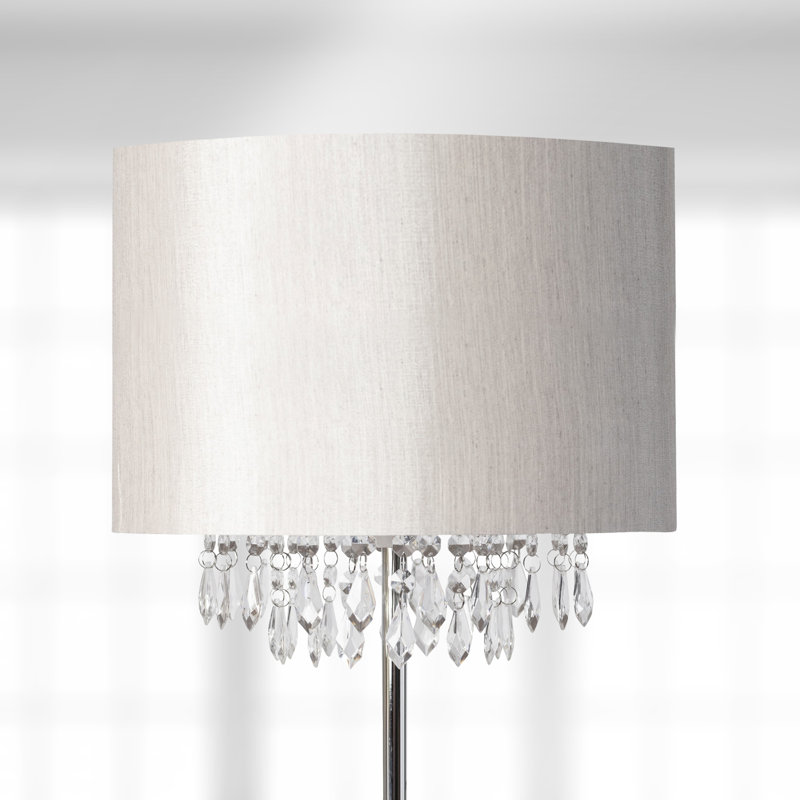 Gracie 150cm Chrome Traditional Floor Lamp, Silver Grey