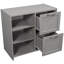 Lit mezzanine simple gris avec une armoire et une tablette efficaces. Fabriqué en bois massif. Économisez de l'espace et restez organisé. Barrière de sécurité complète pour. Pas de sommier requis. Espaces de rangement spacieux. Bois massif