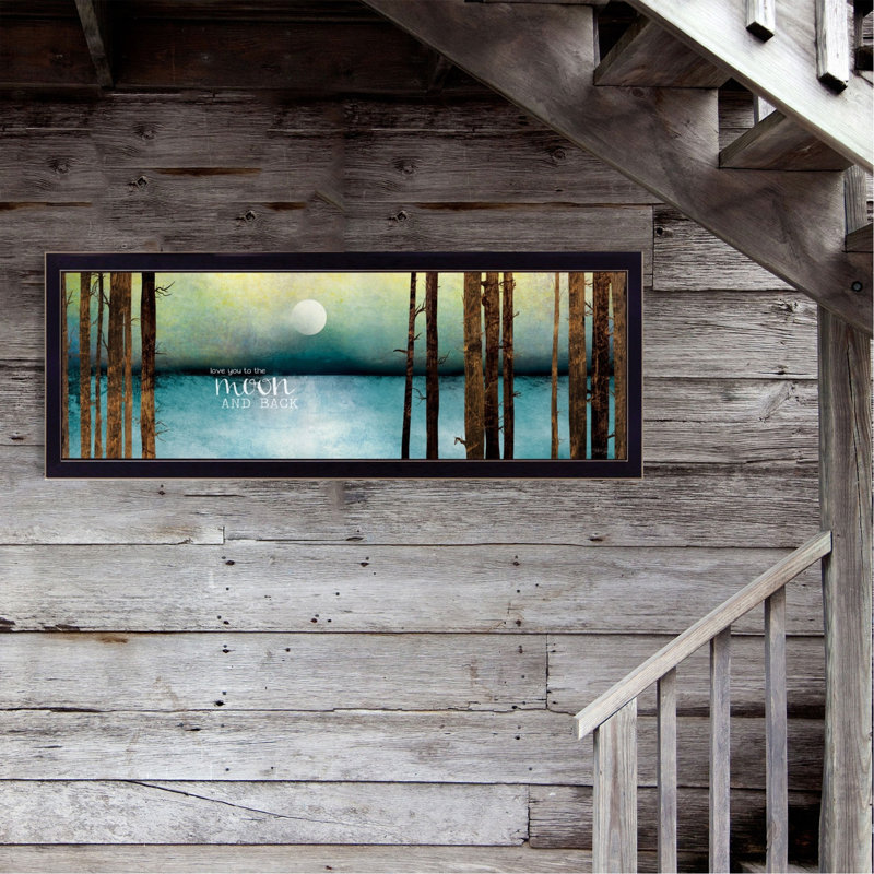 «Love You to the Moon and Back» par Marla Rae, reproduction encadrée prête à accrocher, cadre noir