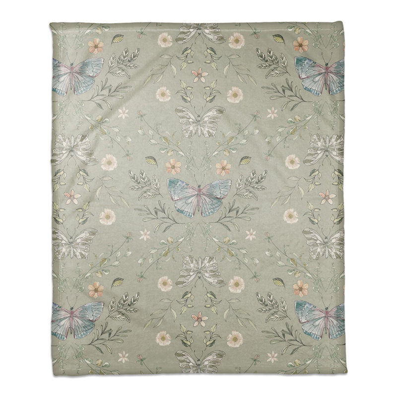 Hand Woven Throw Blanket, Gray/Blue