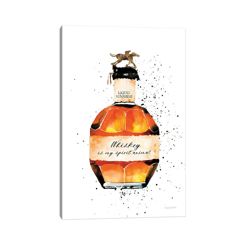 «Whiskey Spirit Animal» par Mercedes Lopez Charro - peinture sur toile tendue, H 18 po x l 12 po x 1,5 po