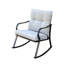 Ensemble de chaise à bascule et chaise basse blanc cassé-809334052