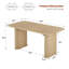 Table de salle à manger 62 "rectangulaire pour 6 à 8 personnes, table de cuisine en bois avec base à double piédestal, table de salle à manger robuste pour la salle à manger, la cuisine et le salon-1855712369