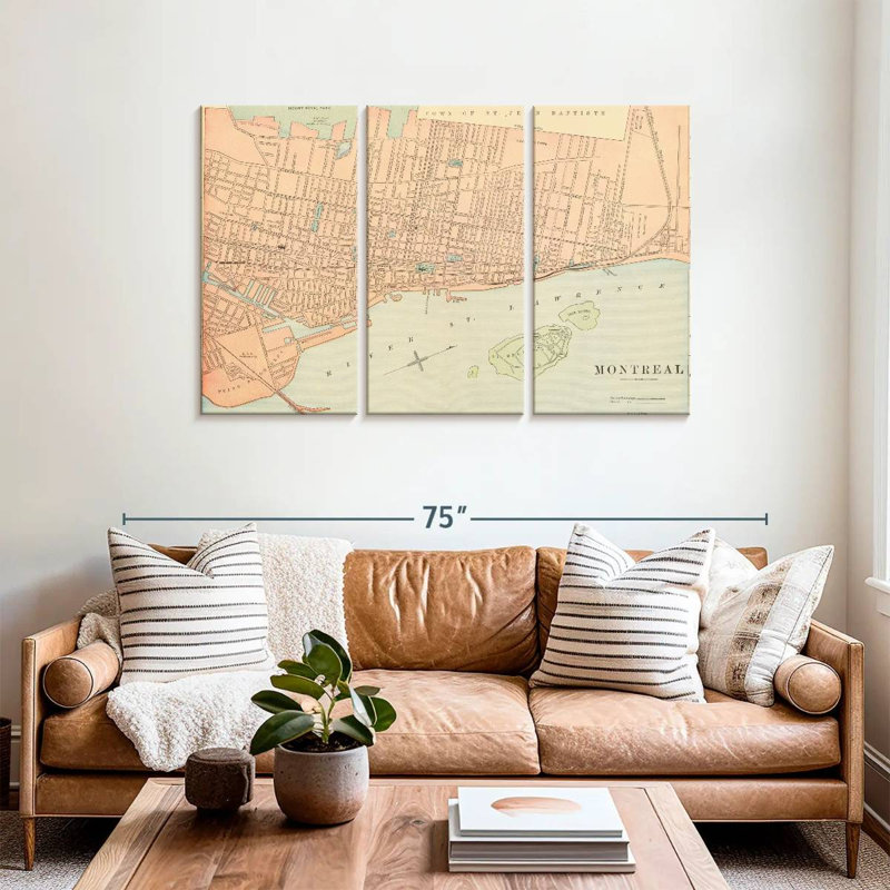 Carte Aliaz de Montréal, H 36 po x l 57 po