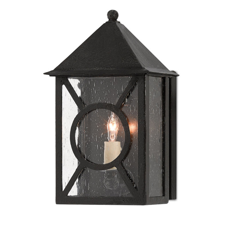 Ripley Outdoor Wall Lantern, Midnight, 15.25" H x 10.5" W x 8" D