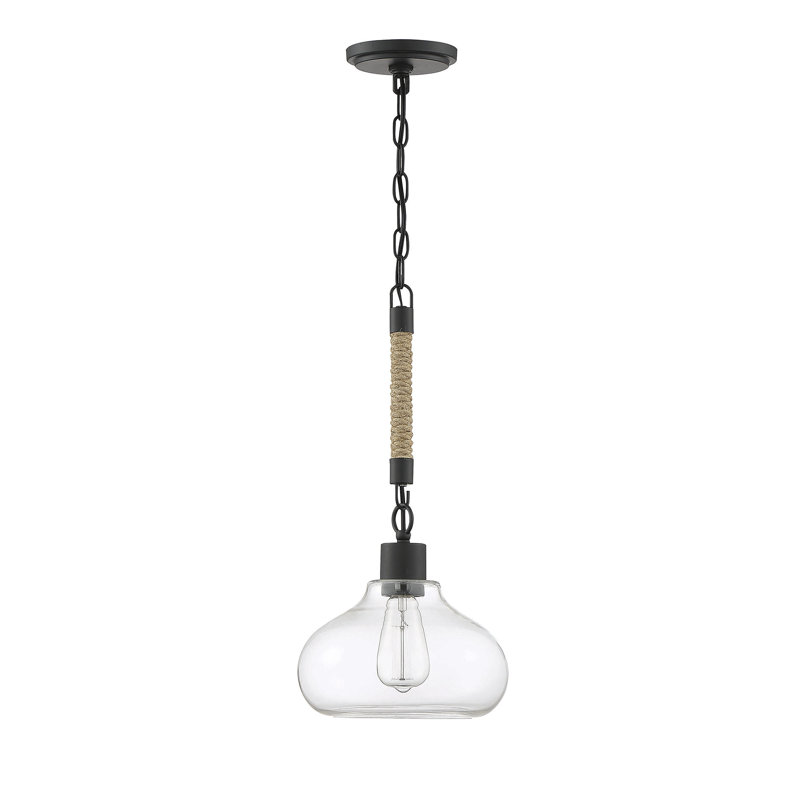 Luminaire suspendu en forme de dôme à 1 lumière Lasley