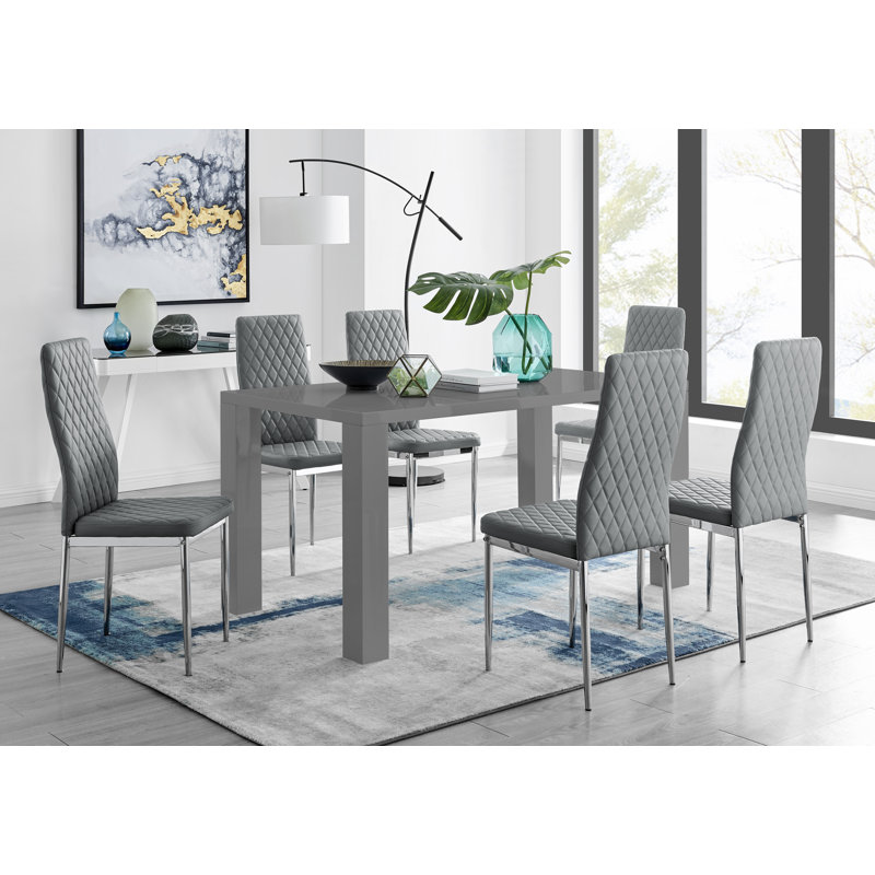 Scottsmoor Dining Set with 6 Chairs, Grey