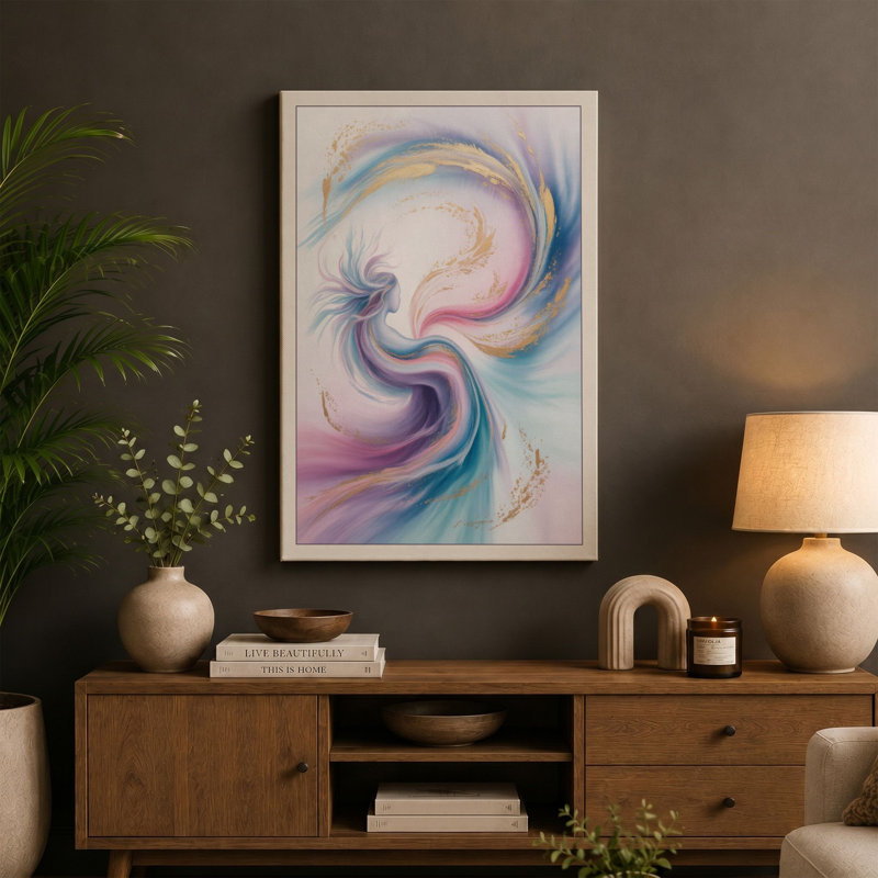 Celestial Spiral Minimalist - Wrapped Canvas, 24x16 - 61.0 x 40.6 cm, Sage Border