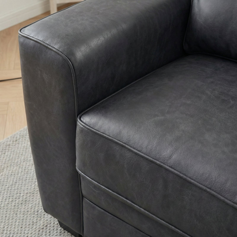 Ensemble de salon en tissu 2 pièces avec causeuse et canapé Marciniak, Gris