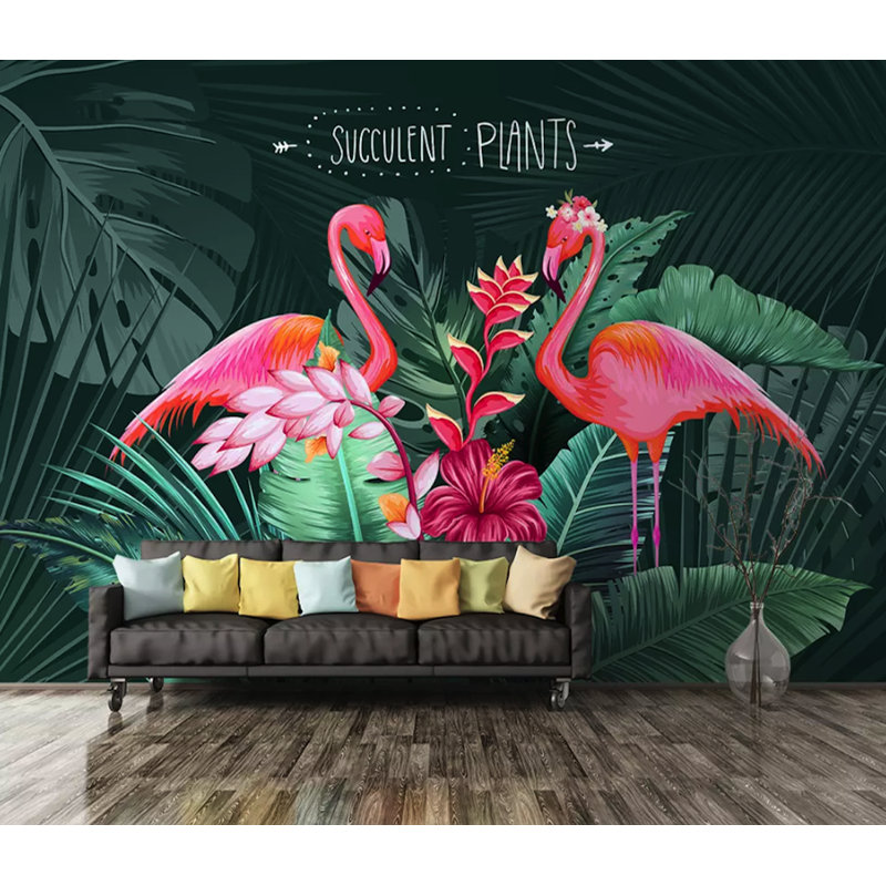Papier peint texturé amovible Flamingo Mirabilis, l 55 po x L 35 po