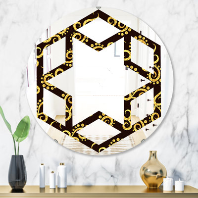 Miroir mural éclectique hexagonal étoile tourbillon ii