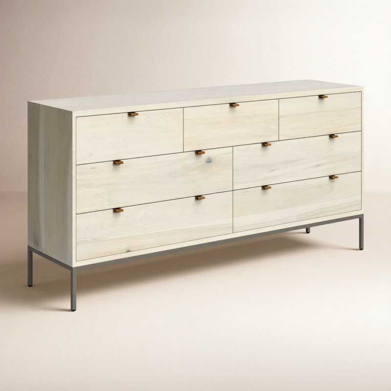 Trey 7 - Drawer Dresser, Dove Poplar