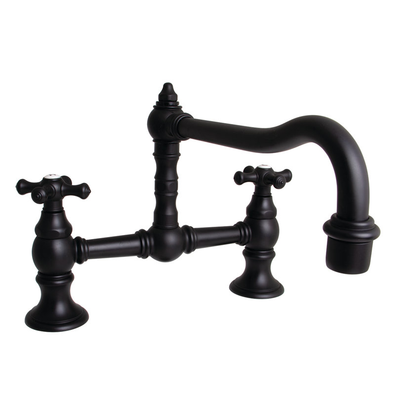Proper Double Handle Kitchen Faucet, Matte Black
