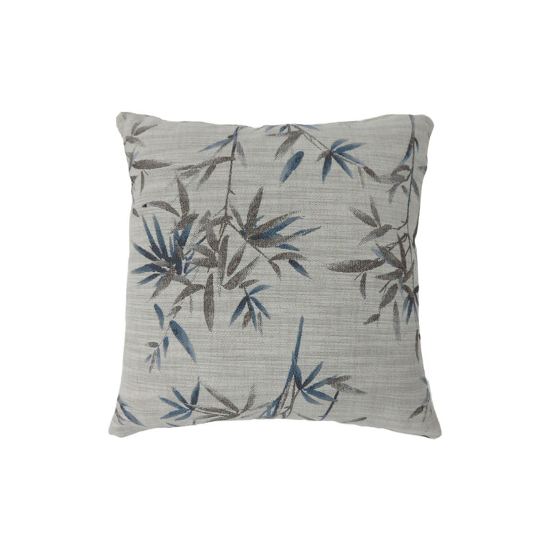  Coussin contemporain, 22 po x 22 po, Bleu / gris