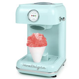 Nostalgia Classic Retro Single Countertop Snow Cone Maker, Includes 1 Reusable Plastic Cup, Stainless Steel Blades, Aqua