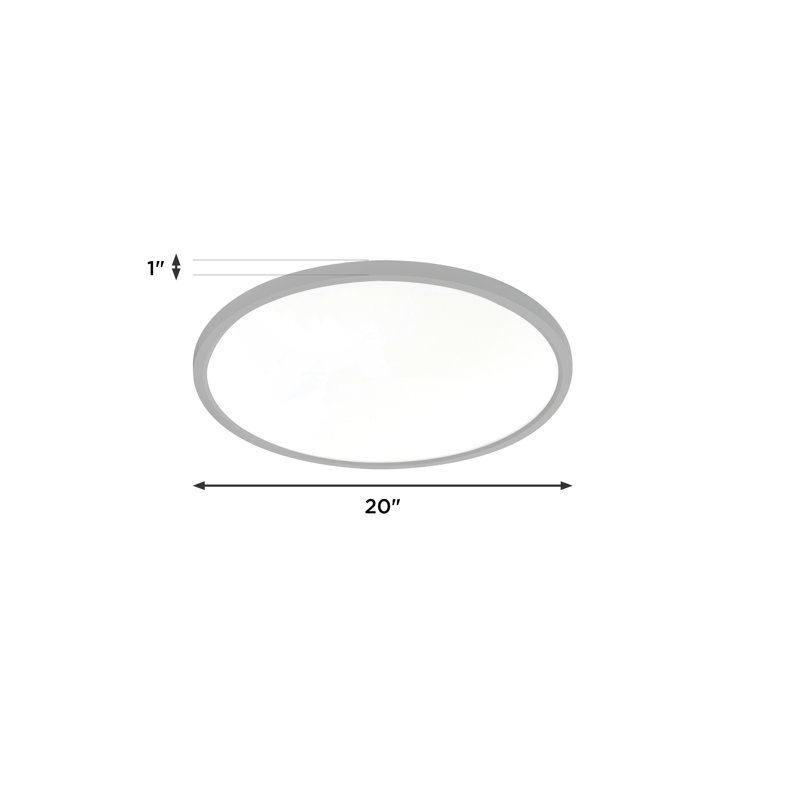 Edge Round LED Flush Mount - 120V - 12W - 5 CCT, Satin Nickel, 1" H x 20" W x 20" D