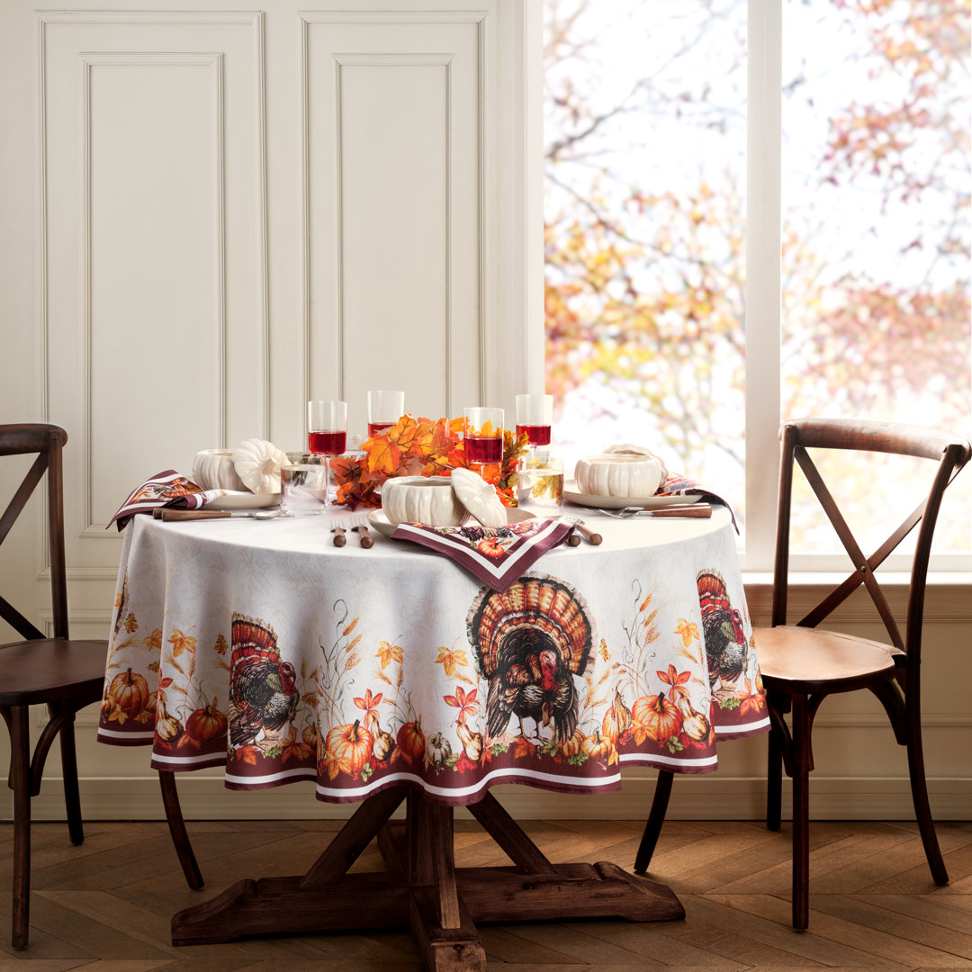 Goldene Turkey Thanksgiving Polyester Tablecloth The Holiday Aisle®