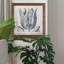 Indigo floral sur lin VI - reproduction encadrée de qualité supérieure - prêt à être accroché - impression encadrée sur papier-1607623003-1607652894-1607622980