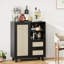 Buffet en rotin avec tablette réglable, buffet avec tiroirs pour le salon, la cuisine, le vestibule-644211094