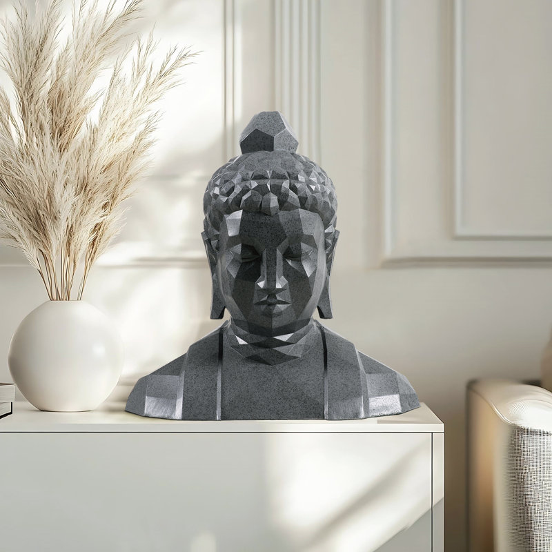 Statue de jardin géométrique tête de Bouddha décoration de style moderne